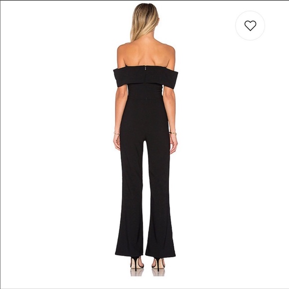 ✖️SOLD✖️by the way off the shoulder black jumpsuit - Picture 3 of 4